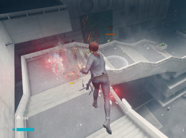 Screen display of 'Control' video game, advanced graphics powered by Apple M4 chip