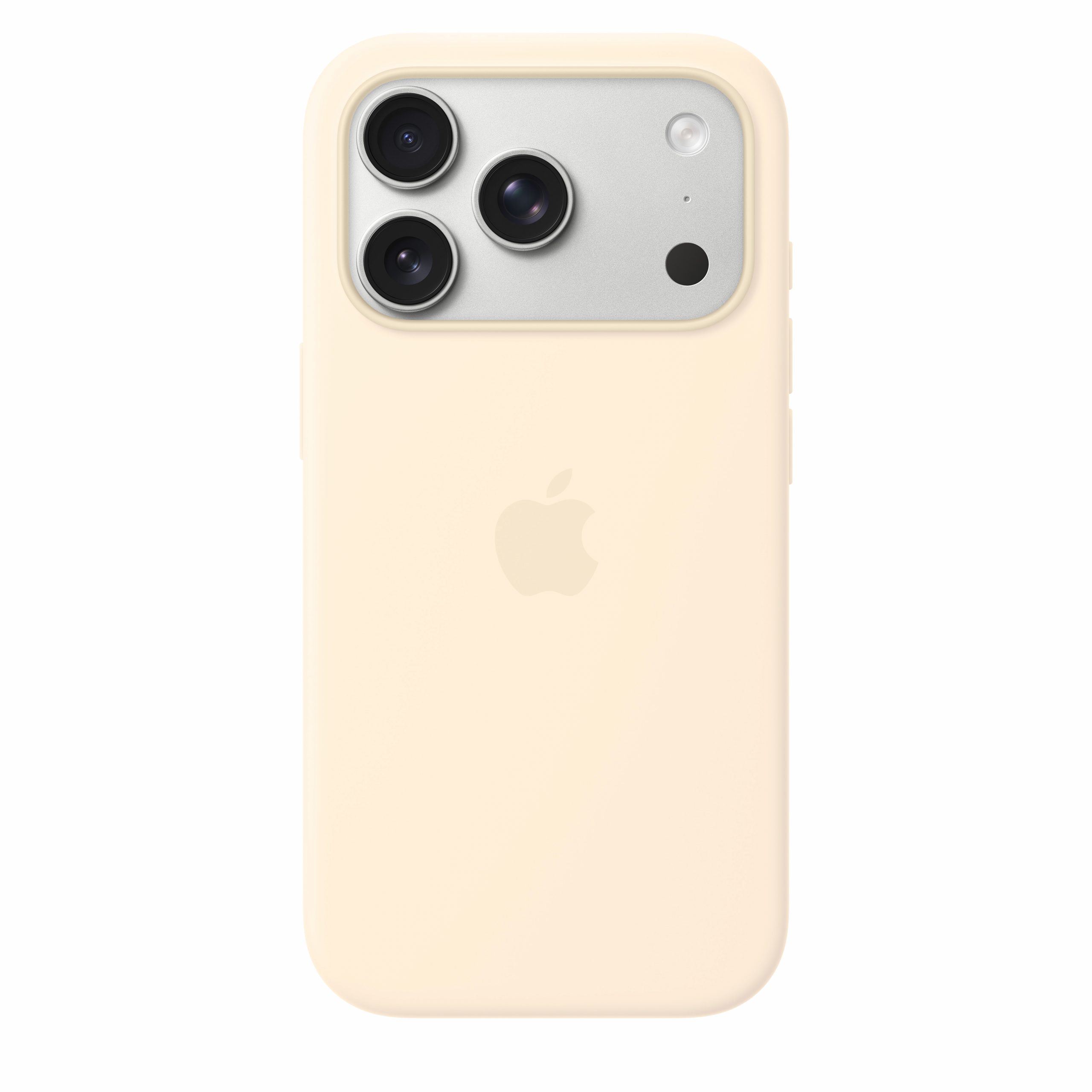 Back of a gold iPhone showing the triple-camera system and flash in the top-left corner.