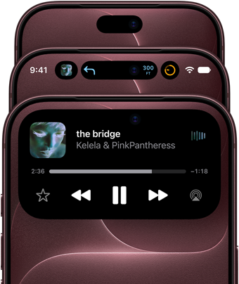 3 iPhone 18 Pros in Burgundy fanned out to show Dynamic Island in different modes: off, minimized, maximized