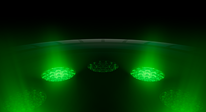 Back of Apple Watch Ultra 4, titanium case, black color, multiple round sensors with glowing green LED lights