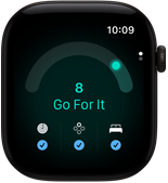 Apple Watch Series 12, aluminum case, black color, readiness score of 8, right side exterior, Digital Crown