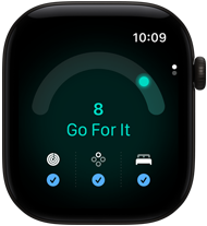 Apple Watch Series 12, aluminum case, black color, readiness score of 8, right side exterior, Digital Crown
